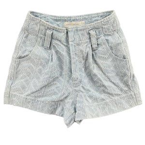 Happy x Nature Kate Hudson Shorts Womens Light Blue Swiss Dot Button Fly Size 4